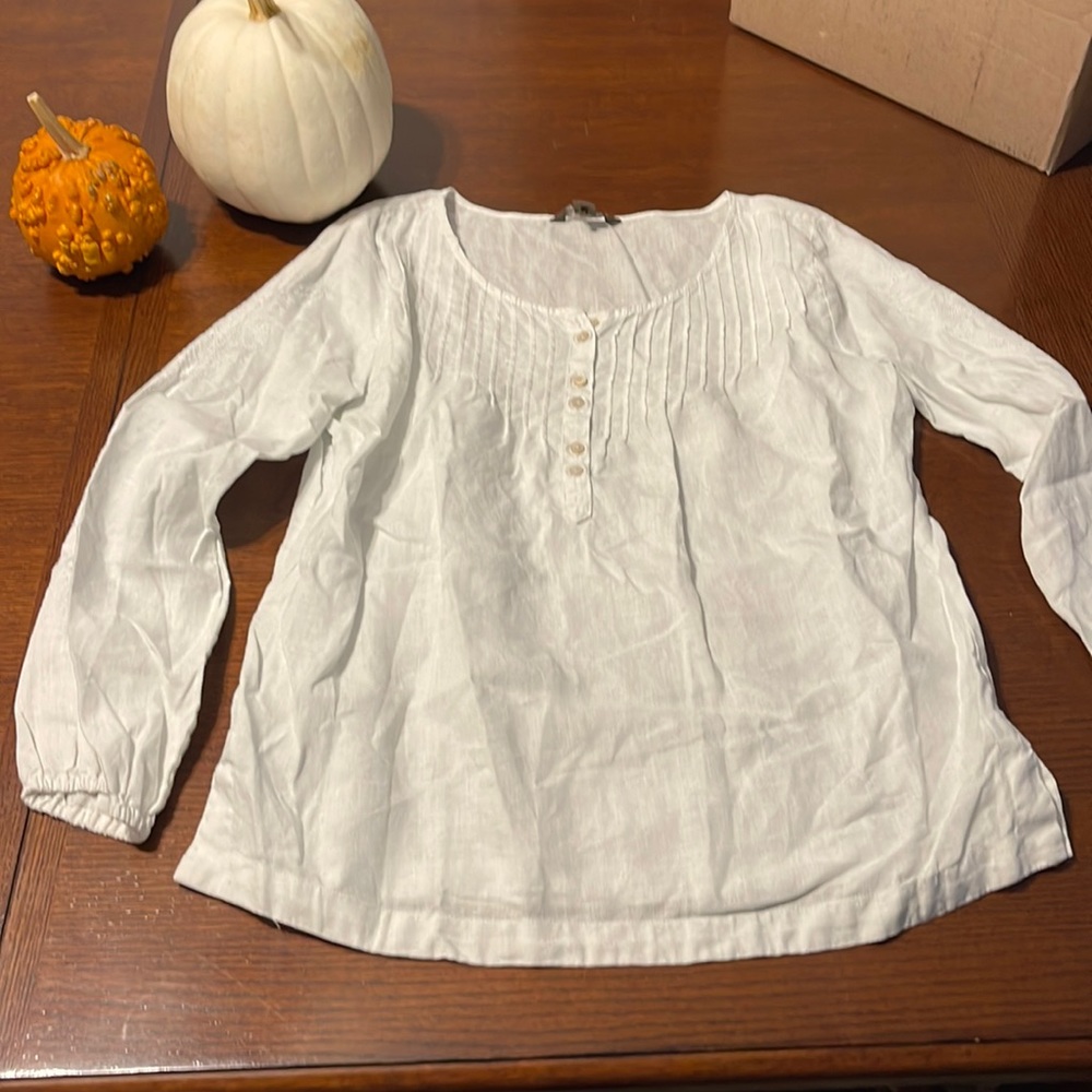 Tommy Bahama White Linen Top - Sz S/P
